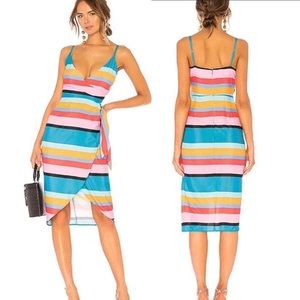 Orchid Striped Wrap Dress